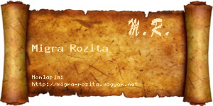 Migra Rozita névjegykártya